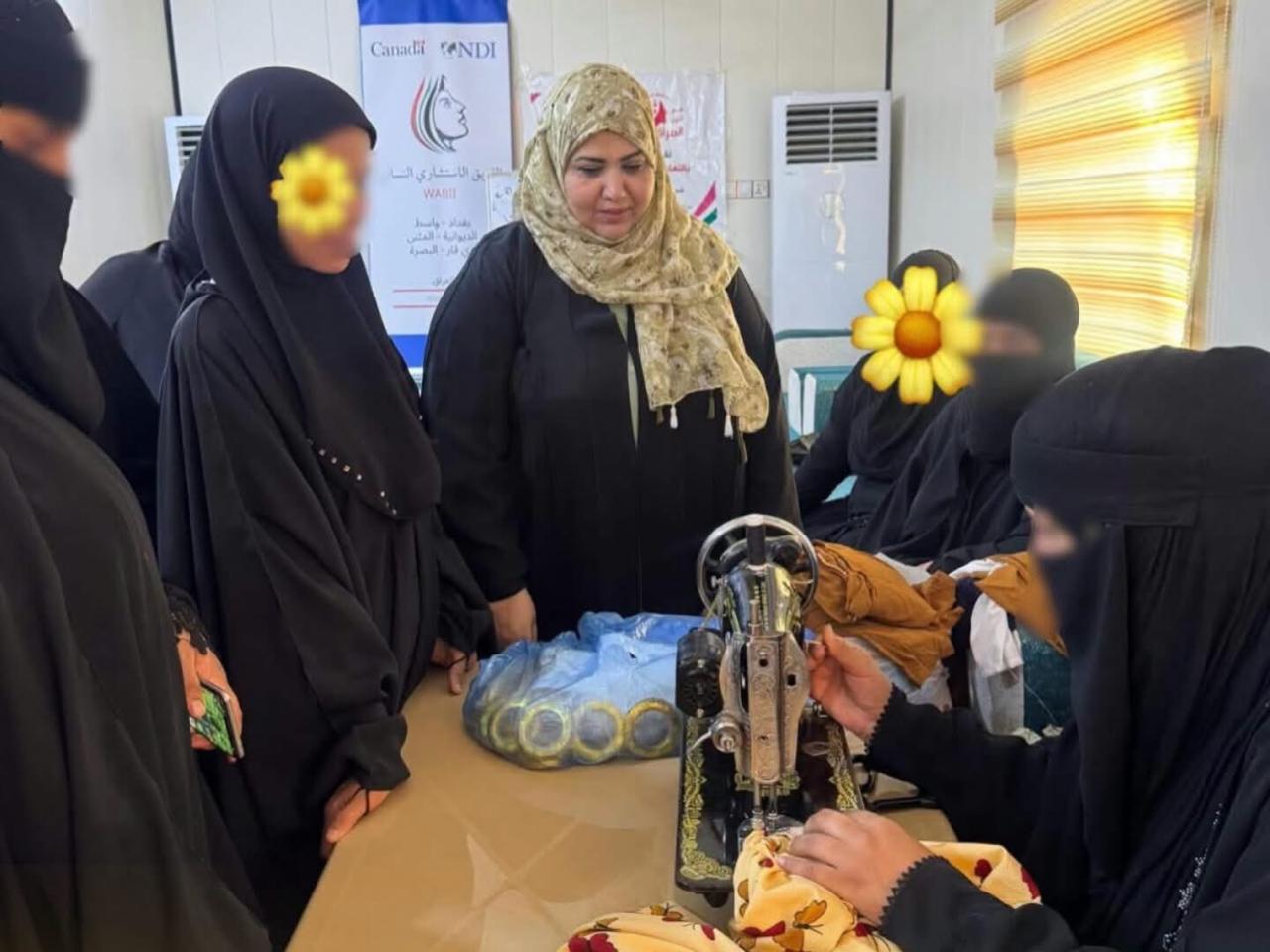 Sewing and tailoring course for rural women — sewing machine practice
