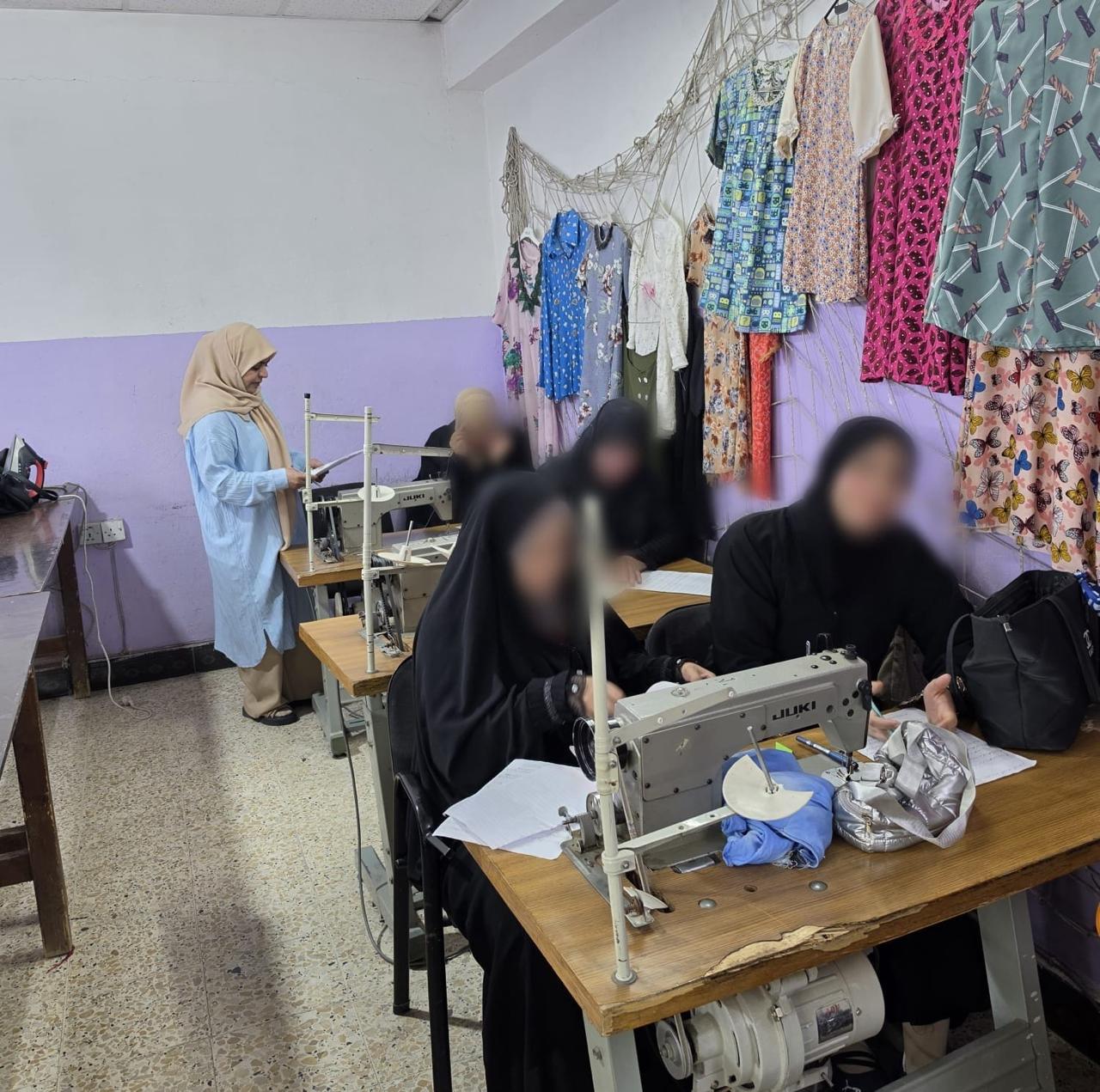 Sewing course at Al-Rusafa — workshop session